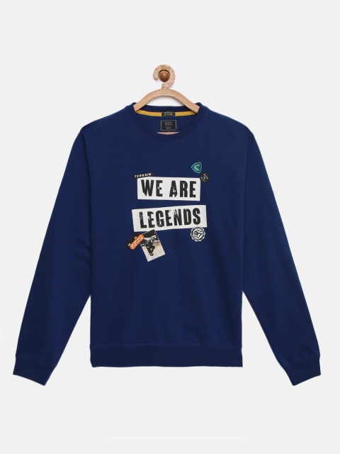 

Indian Terrain Boys Navy Blue Printed Sweatshirt
