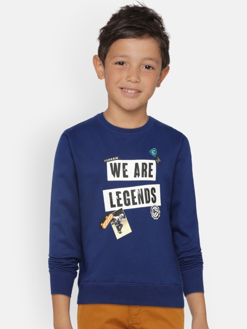 

Indian Terrain Boys Blue Printed Sweatshirt