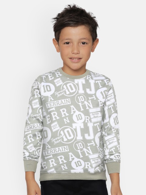 

Indian Terrain Boys Light Grey Printed Sweatshirt