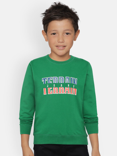 

Indian Terrain Boys Green Printed Sweatshirt