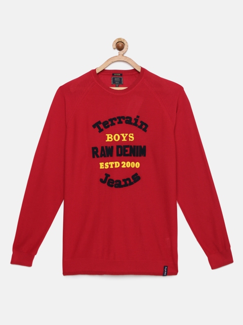 

Indian Terrain Boys Red Printed Pullover Sweater