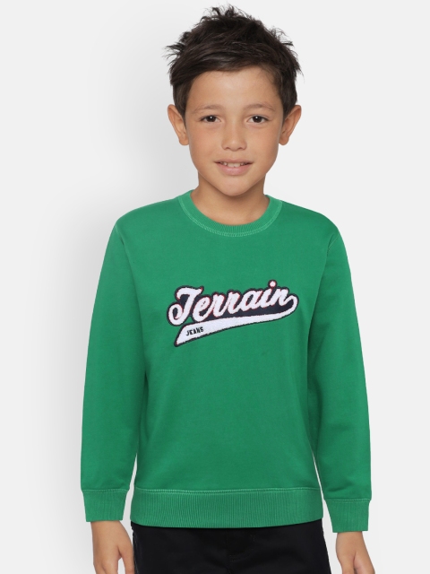 

Indian Terrain Boys Green Printed Sweatshirt