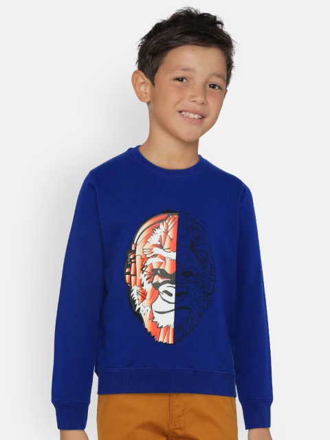 

Indian Terrain Boys Blue Printed Sweatshirt