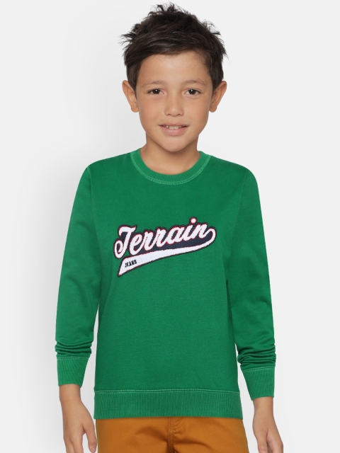 

Indian Terrain Boys Green Printed Sweatshirt