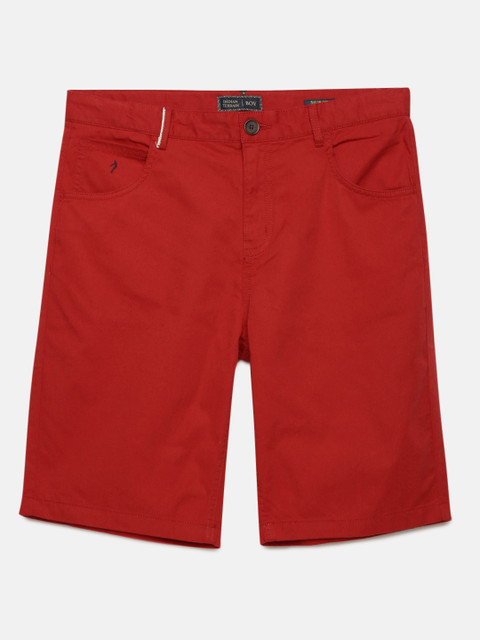 

Indian Terrain Boys Red Solid Regular Fit Chino Shorts