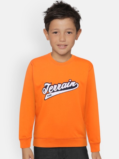

Indian Terrain Boys Orange Solid Sweatshirt