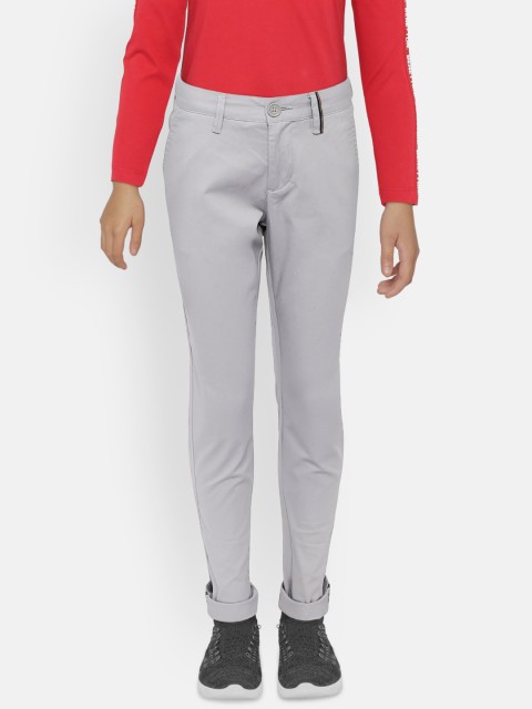 

Indian Terrain Boys Grey Regular Fit Solid Formal Trousers