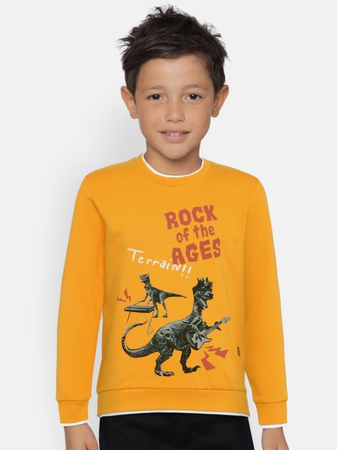 

Indian Terrain Boys Yellow Printed Sweatshirt