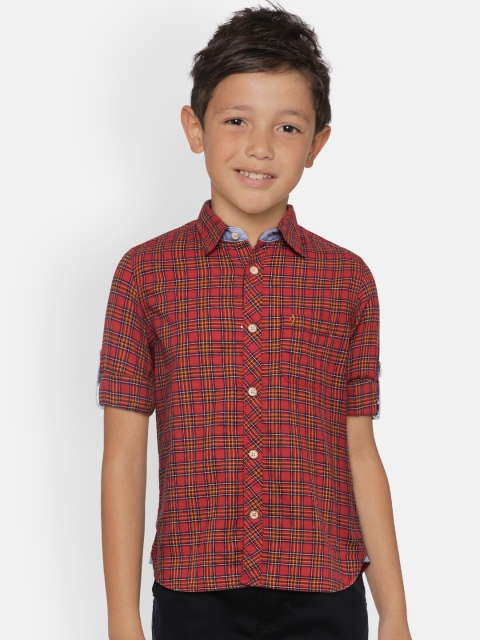 

Indian Terrain Boys Red Regular Fit Checked Casual Shirt