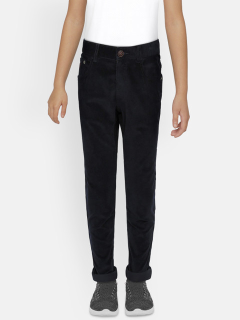 

Indian Terrain Boys Navy Blue Regular Fit Solid Trousers