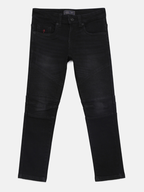 

Indian Terrain Boys Black Regular Fit Mid-Rise Clean Look Jeans