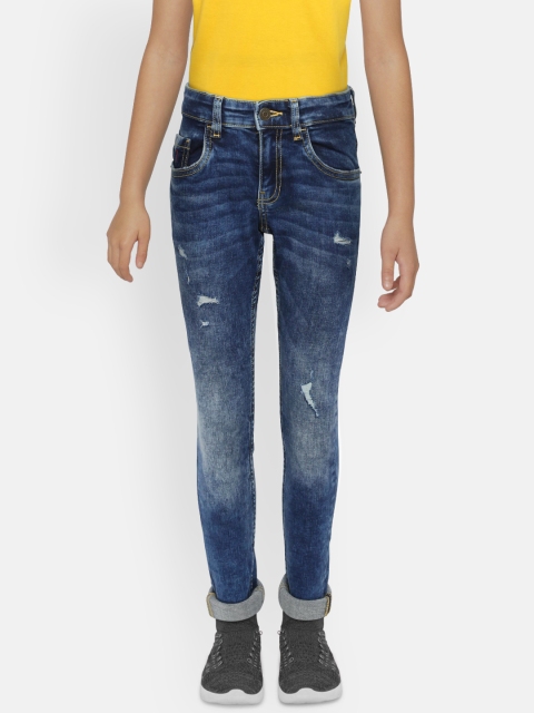 

Indian Terrain Boys Blue Regular Fit Mid-Rise Low Distress Stretchable Jeans
