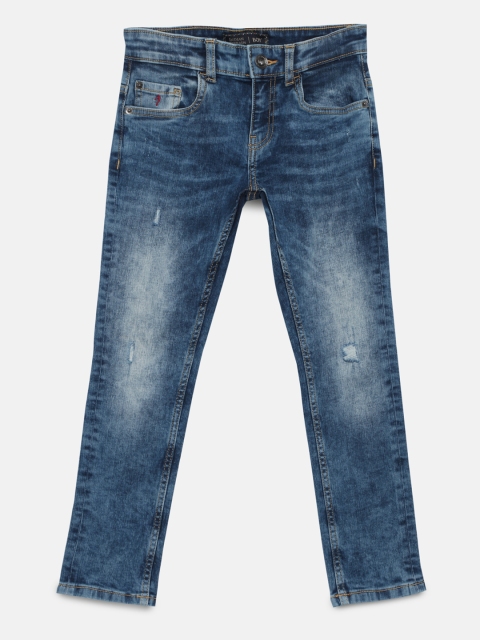 

Indian Terrain Boys Blue Regular Fit Mid-Rise Mildly Distressed Stretchable Jeans
