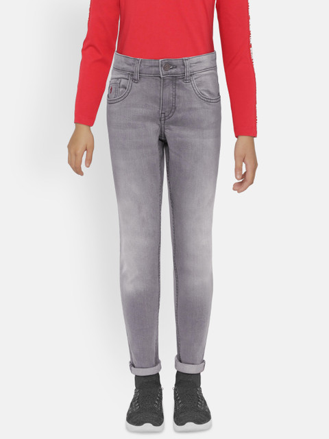 

Indian Terrain Boys Grey Regular Fit Mid-Rise Clean Look Stretchable Jeans