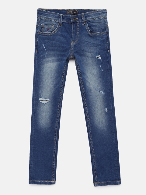 

Indian Terrain Boys Blue Regular Fit Mid-Rise Mildly Distressed Jeans