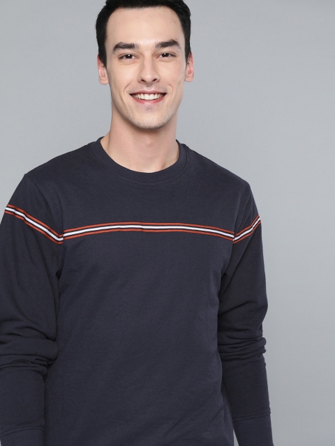 

Mast & Harbour Men Navy Blue Solid Sweatshirt