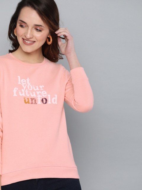 

Mast & Harbour Women Pink Printed Sweatshirt