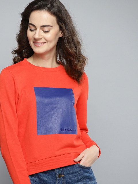 

Mast & Harbour Women Red Printed Sweatshirt