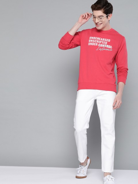 

Mast & Harbour Men Pink & White Printed Sweatshirt