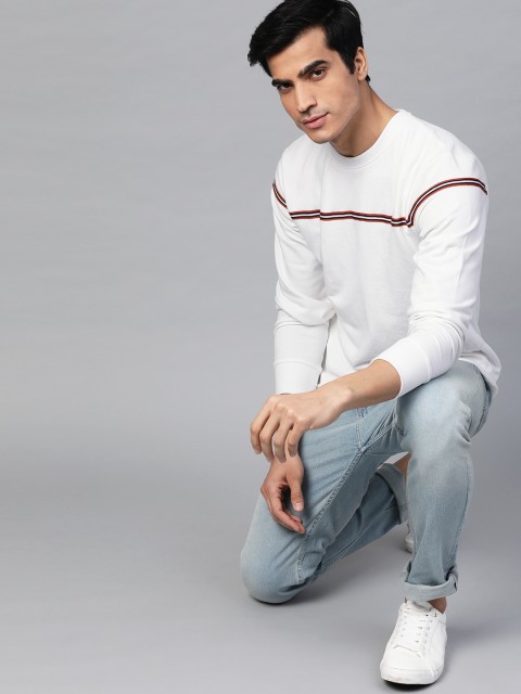 

Mast & Harbour Men White Solid Sweatshirt