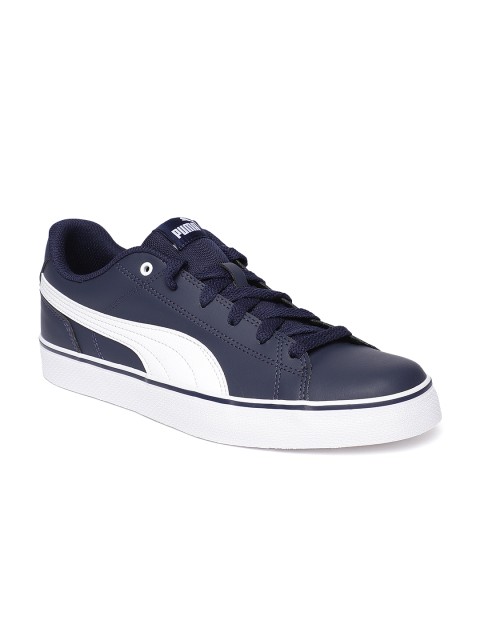 

Puma Unisex Navy Blue & White Court Point Vulc v2 Colourblocked Sneakers