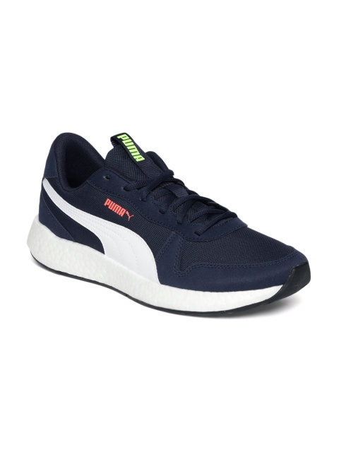 

Puma Men Navy Blue & White Solid NRGY Neko Retro Running Shoes