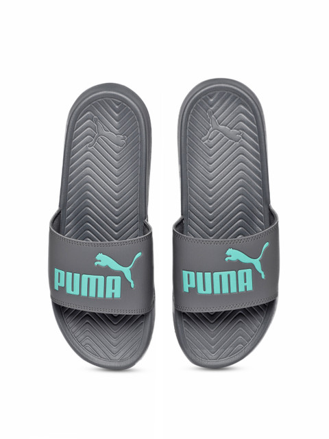 

Puma Unisex Grey Printed Popcat CASTLEROCK Sliders