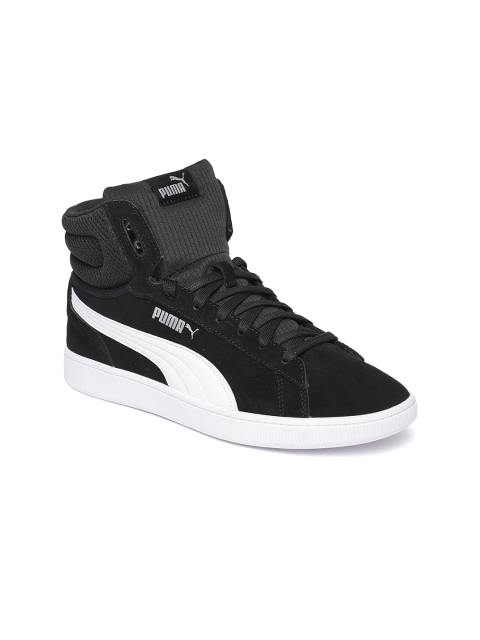 

Puma Women Black Vikky v2 Suede Mid-Top Sneakers