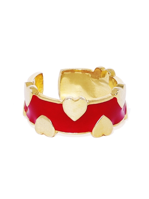 

Pipa Bella Gold-Plated Red Rainbow Enamel Heart Finger Ring