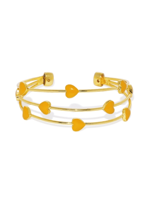 

Pipa Bella Women Gold-Toned & Yellow Brass Gold-Plated Enamelled Cuff Bracelet