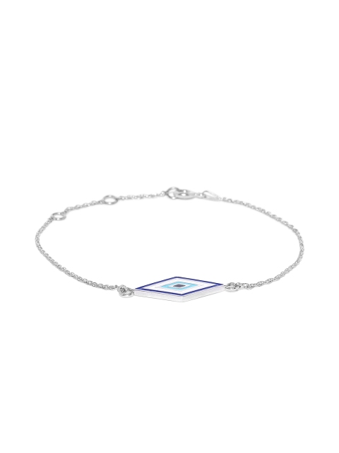 

Pipa Bella Women Sterling Silver Silver-Plated Link Evil Eye Bracelet