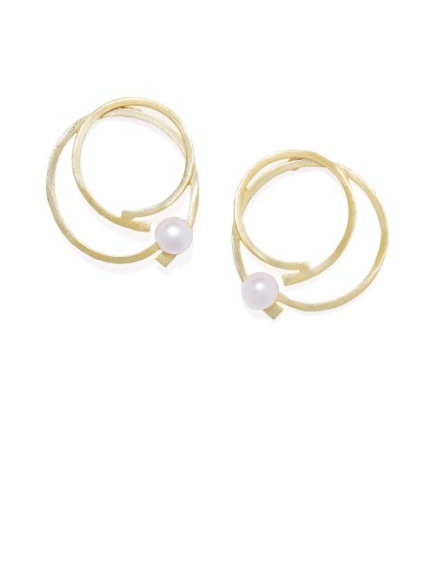 

Pipa Bella Gold-Plated & White Circular Hoop Earrings