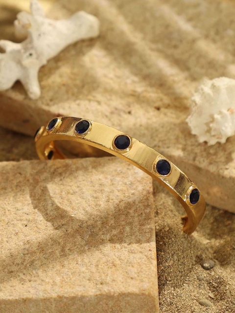 

Pipa Bella Women Gold-Toned & Blue Brass Gold-Plated Cuff Bracelet
