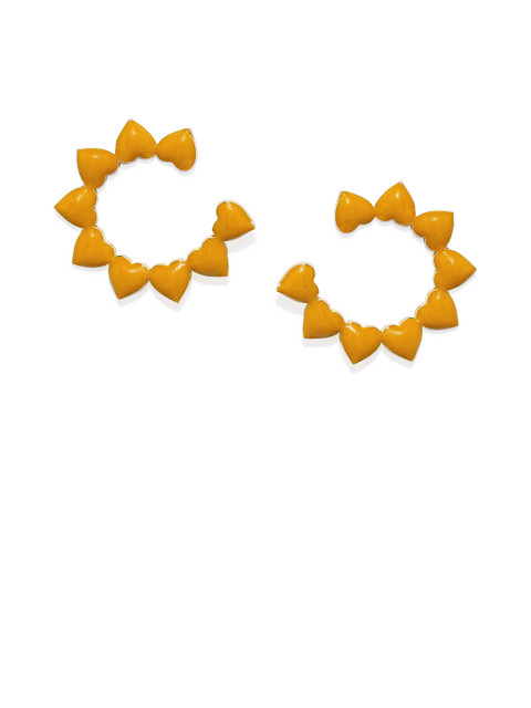 

Pipa Bella Women Yellow Circular Half Hoop Earrings