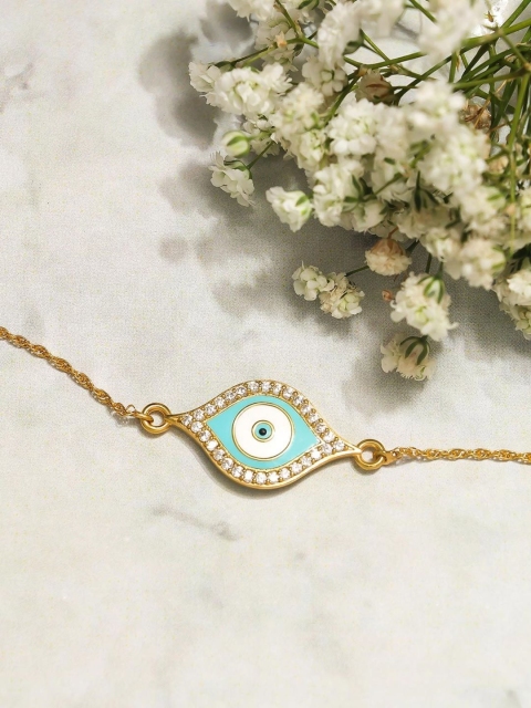 

Pipa Bella Sterling Silver Gold-Plated Amyra Evil Eye Link Bracelet