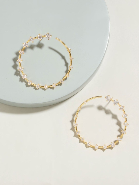 

Pipa Bella Gold-Toned & White Circular Hoop Earrings