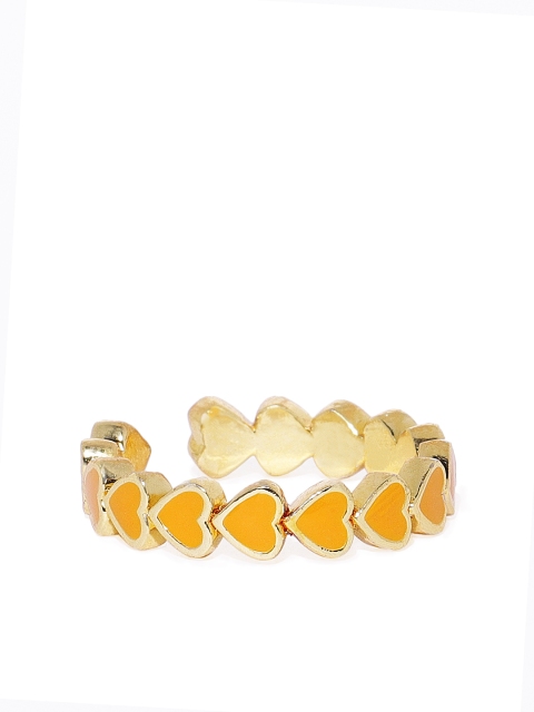 

Pipa Bella Gold-Plated Yellow Cloudy Enamel Heart Adjustable Ring