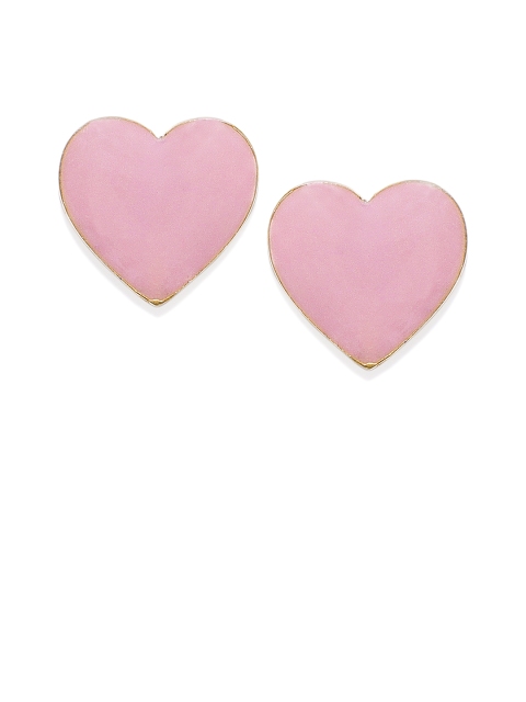 

Pipa Bella Women Pink Gold-Plated Heart Shaped Studs
