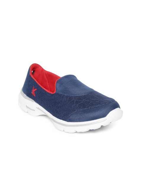 

KazarMax Women Navy Blue Woven Design Slip-On Sneakers