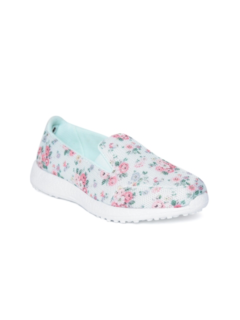 

KazarMax Women Sea Green Printed Slip-On Sneakers