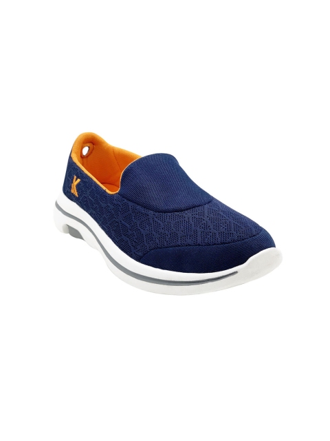 

KazarMax Women Navy Blue Woven Design Slip-On Sneakers