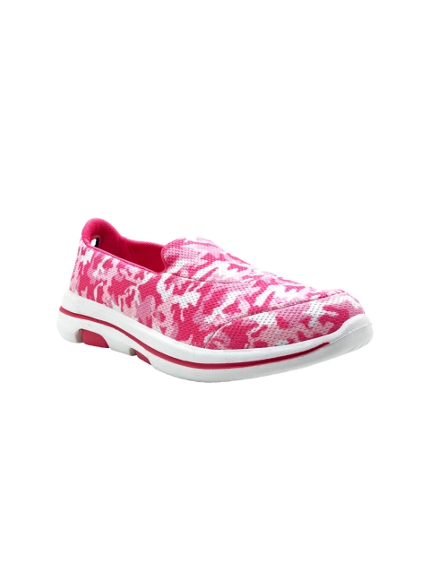 

KazarMax Women Pink & White Camouflage Print Slip-On Sneakers
