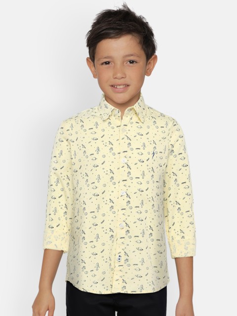 

Indian Terrain Boys Yellow Regular Fit Printed Casual Shirt