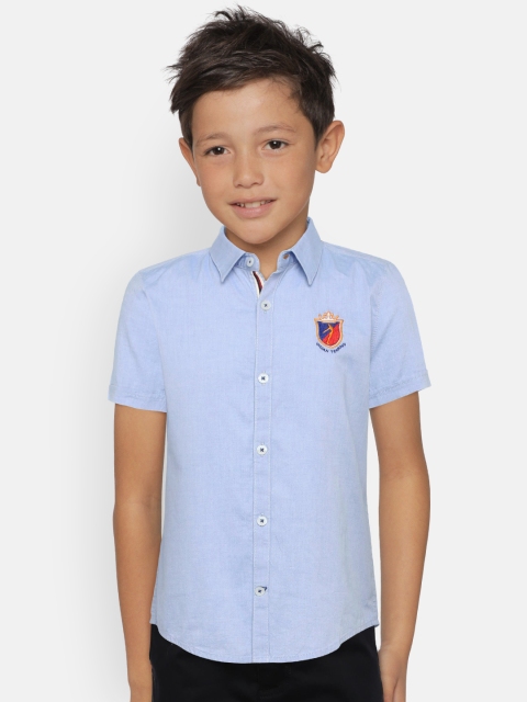 

Indian Terrain Boys Blue Regular Fit Solid Casual Shirt