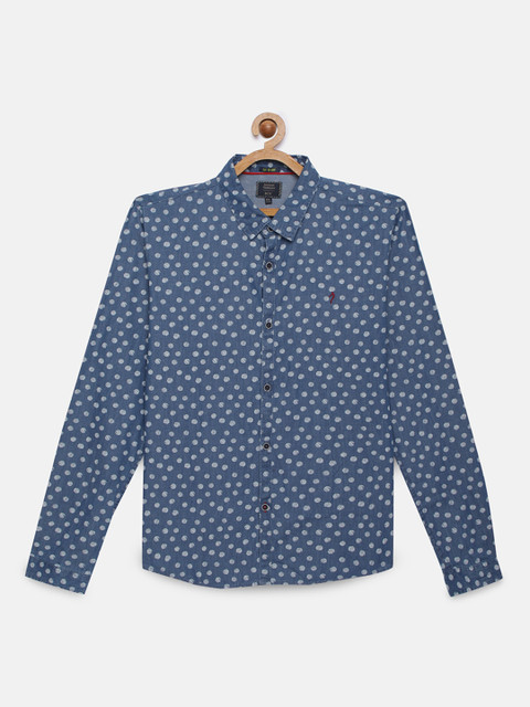 

Indian Terrain Boys Blue Printed Cotton Regular Fit Casual Shirt