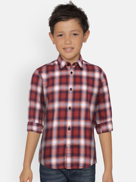 

Indian Terrain Boys Red Regular Fit Checked Casual Shirt