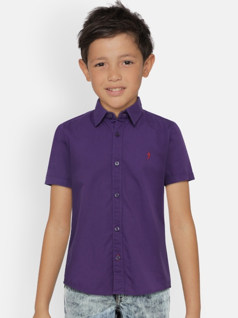 

Indian Terrain Boys Violet Solid Regular Fit Casual Shirt