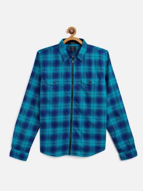 

Indian Terrain Boys Blue Cotton Tartan Checked Casual Shirt
