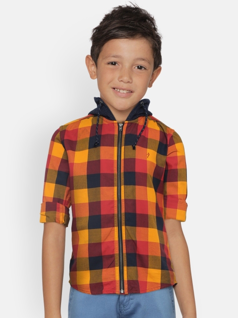 

Indian Terrain Boys Yellow & Red Regular Fit Checked Casual Shirt