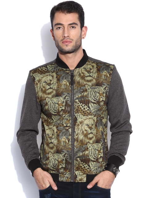 

Ed Hardy Grey Printed Jacket